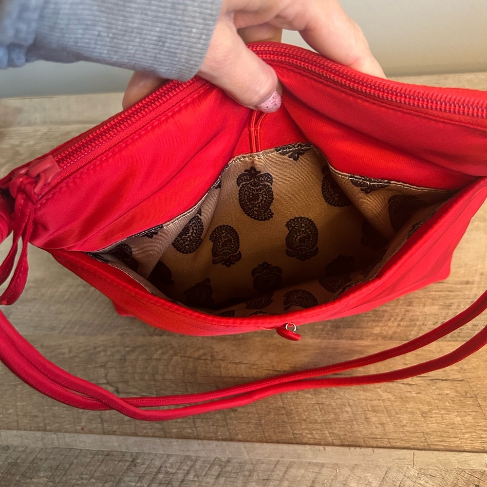Vera Bradley Shoulder Bag Crimson Red Purse Bag Y2K Adjustable Strap - Picture 4 of 13